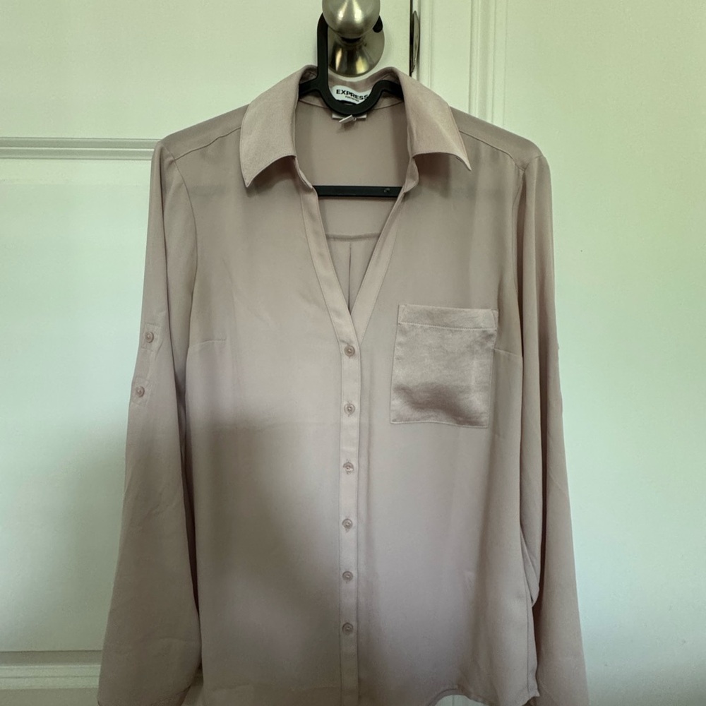 Express Light Pink Women's Button Down Shirt